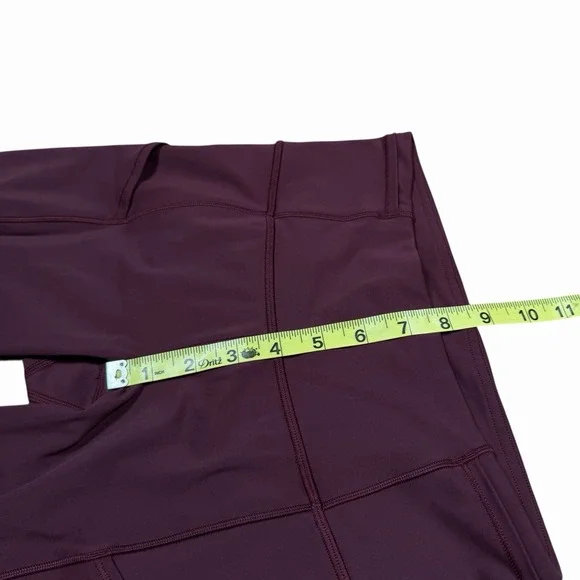 Lululemon Womens Fast and Free Bike Shorts Non-Reflective 10" Cassis Maroon Sz 4 - Picture 6 of 8